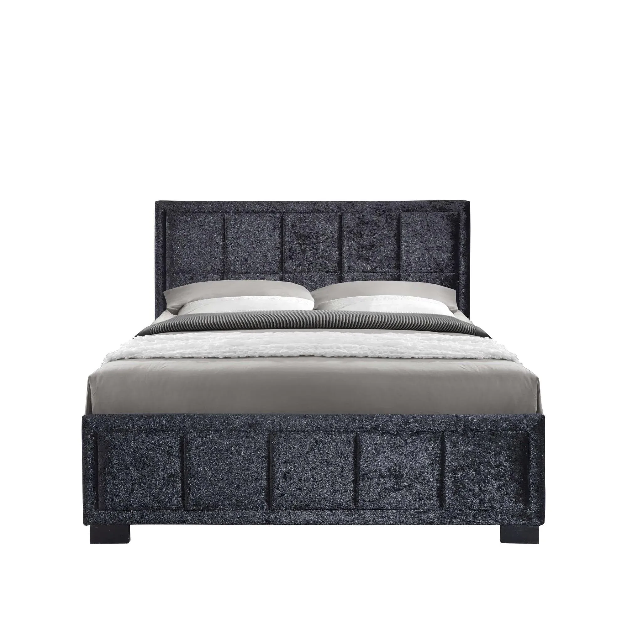 Hannover Velvet Fabric Bed - Black