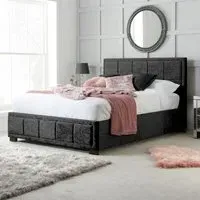 Hannover Velvet Fabric Bed - Black
