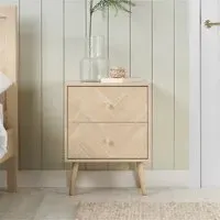 Herringford 2 Drawer Bedside Cabinet - Oak