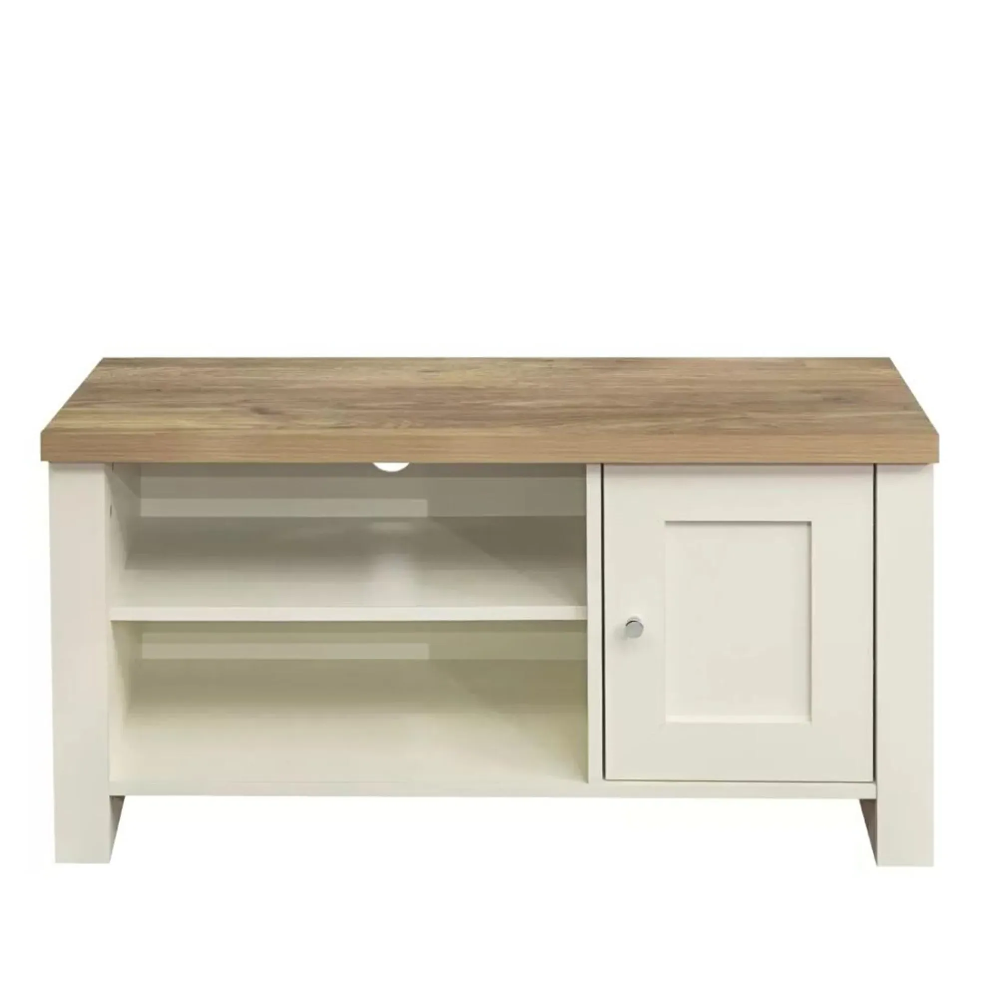 Highgate 1 Door TV Unit - Cream, Oak