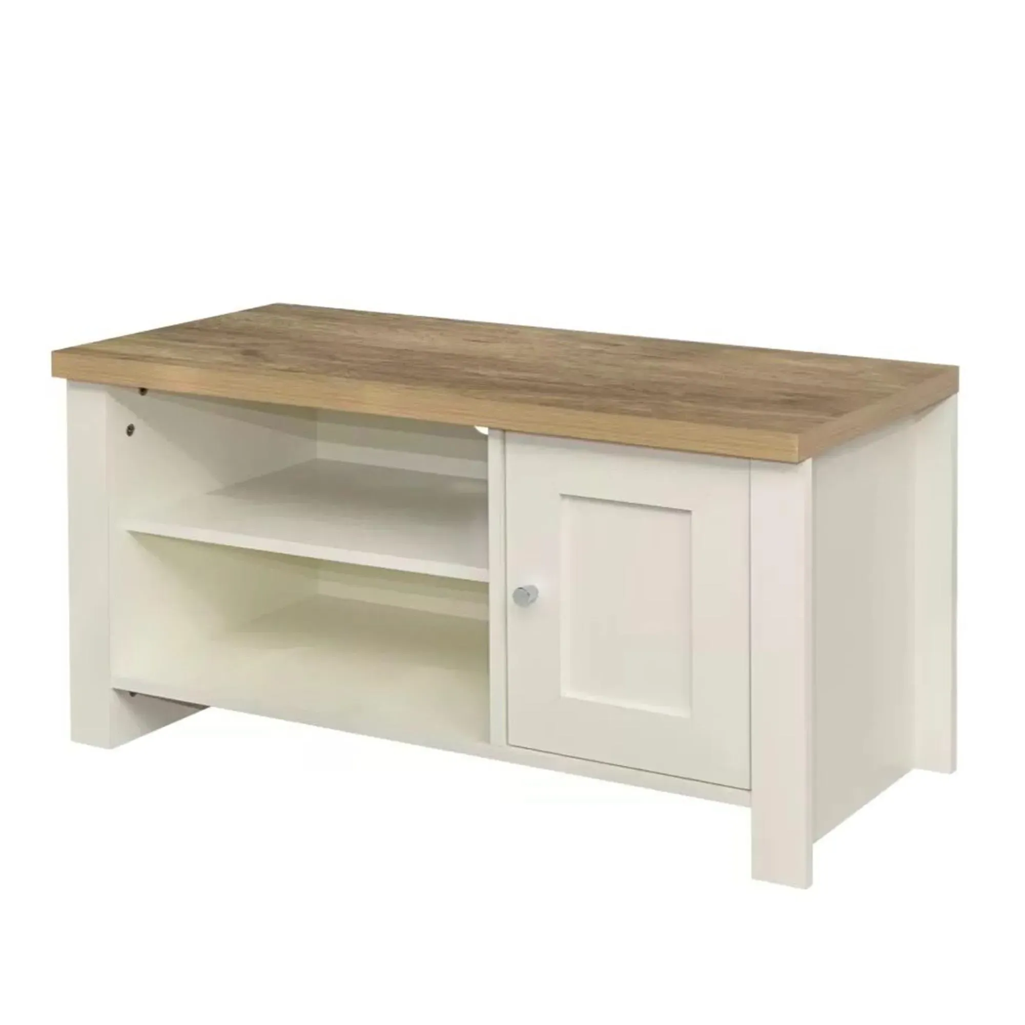 Highgate 1 Door TV Unit - Cream, Oak