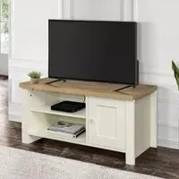 Highgate 1 Door TV Unit - Cream, Oak