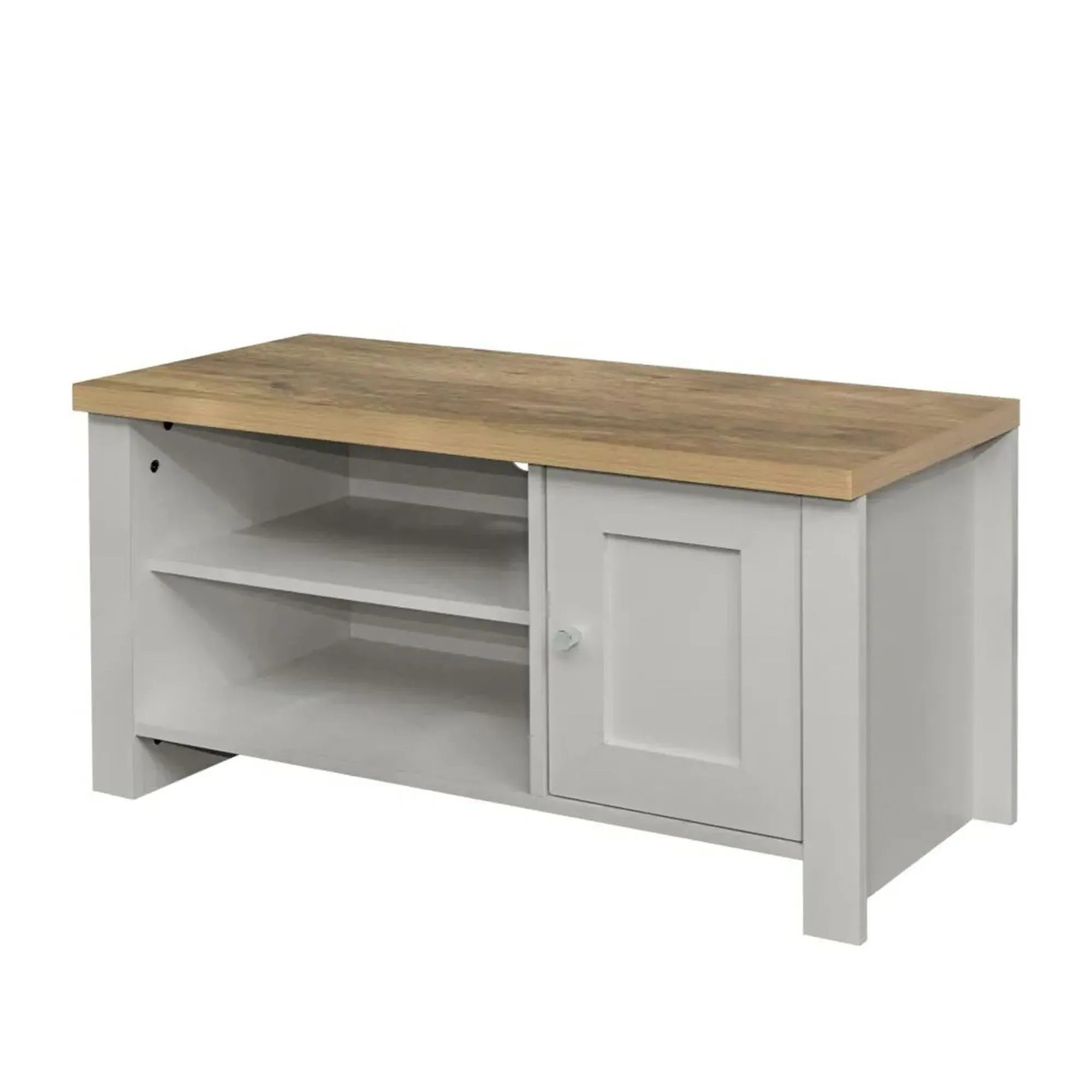 Highgate 1 Door TV Unit - Grey, Oak
