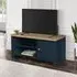Highgate 1 Door TV Unit - Navy Blue, Oak