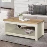 Highgate 105cm Coffee Table - Cream, Oak