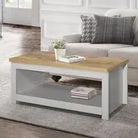 Highgate 105cm Coffee Table - Grey, Oak