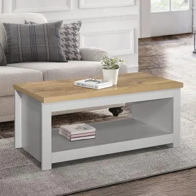 Highgate 105cm Coffee Table - Grey, Oak