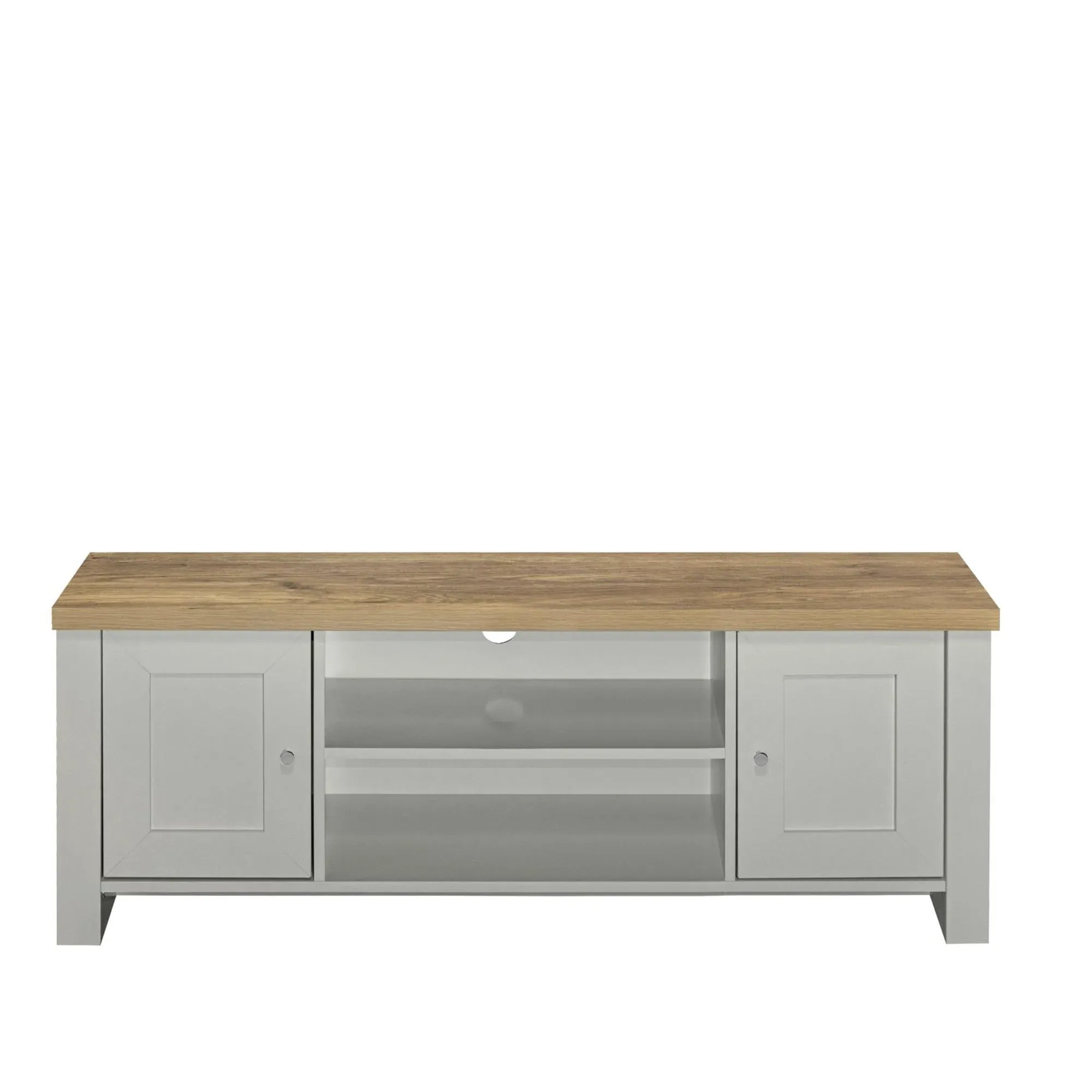 Highgate 130cm Large TV Unit - Grey, Oak