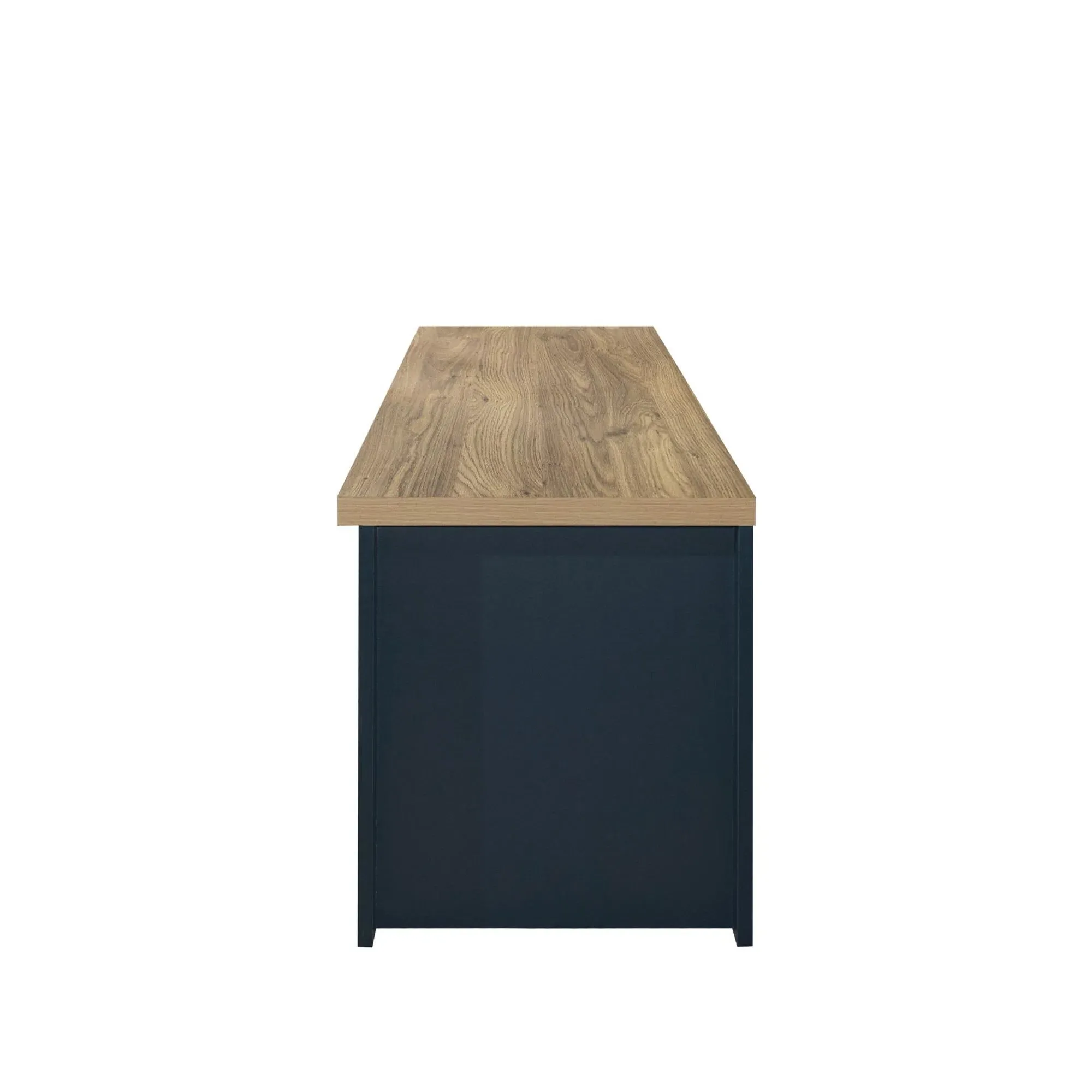 Highgate 2 Door TV Unit - Navy Blue, Oak