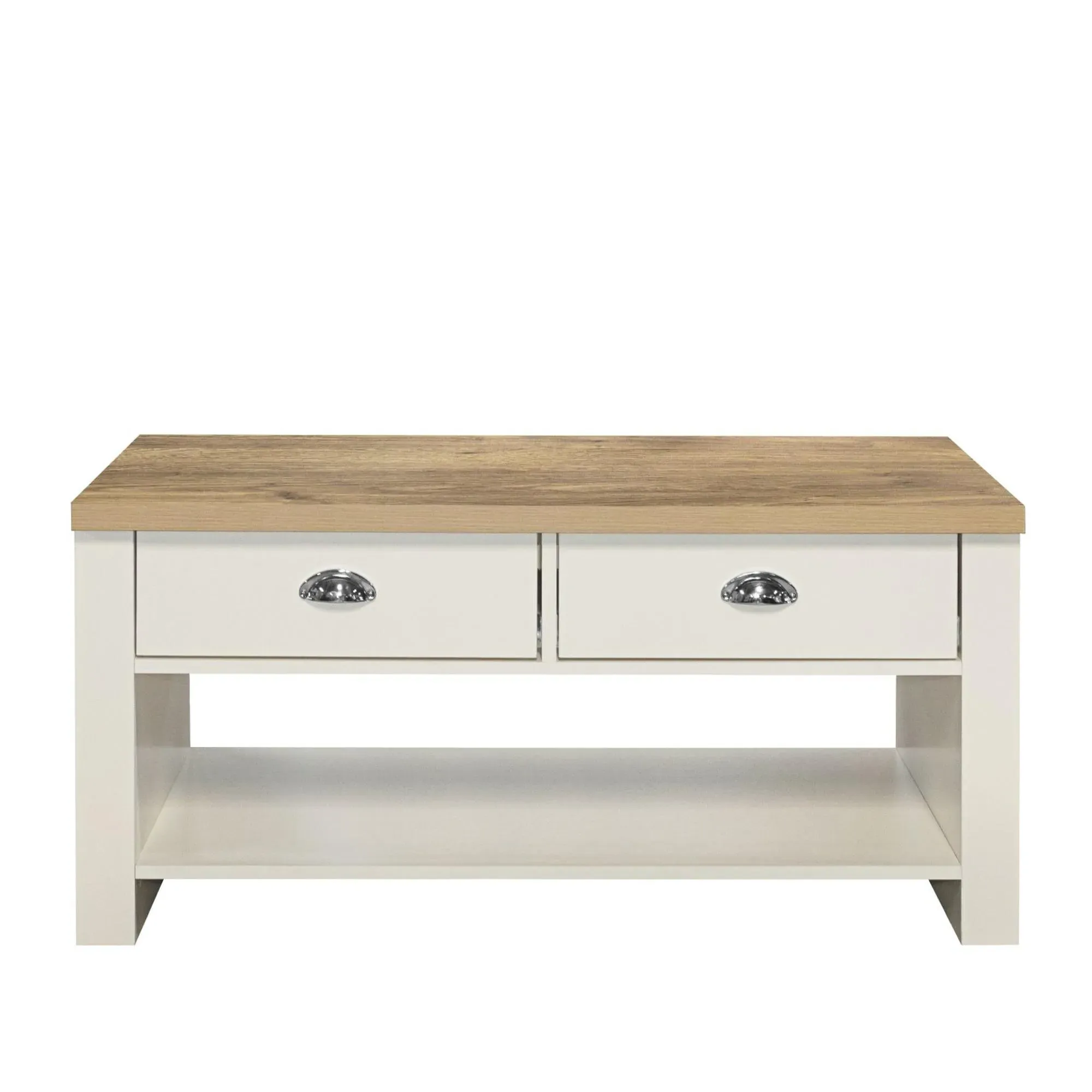 Highgate 2 Drawer Coffee Table - Cream