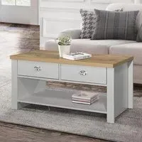 Highgate 2 Drawer Coffee Table - Grey