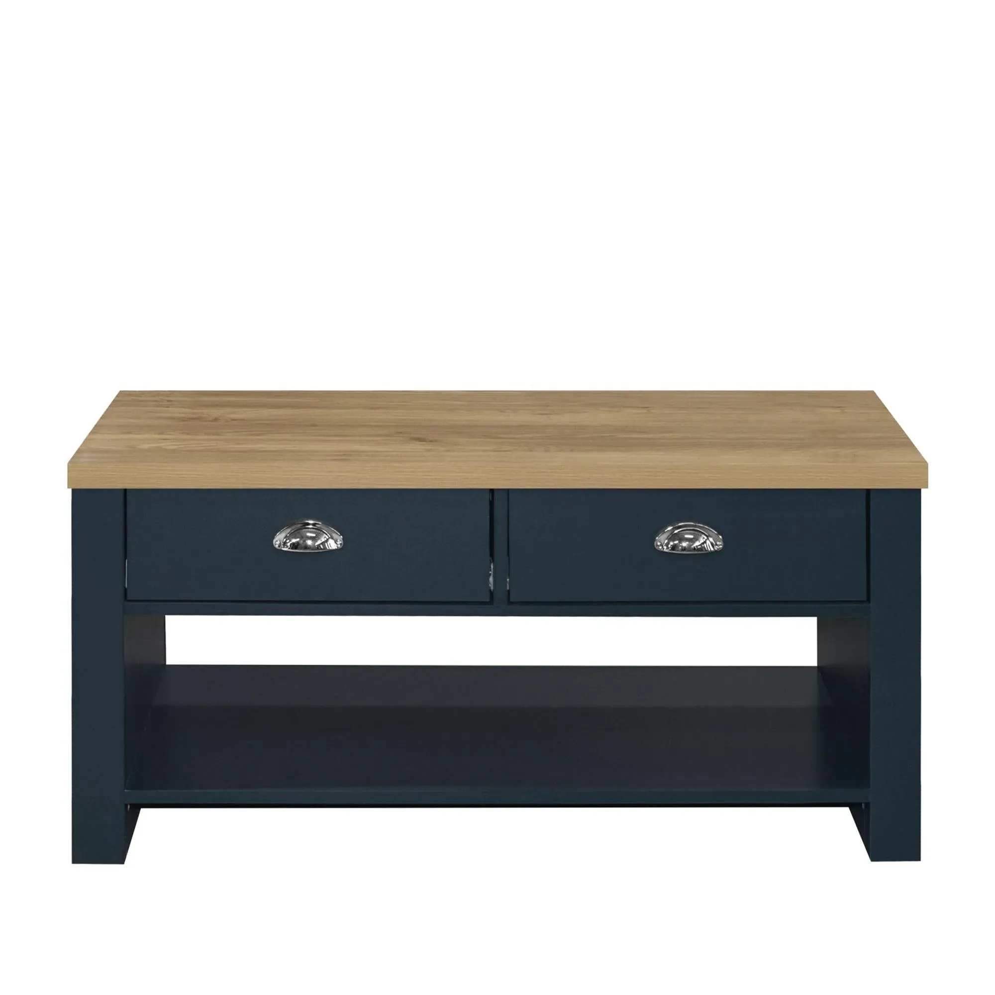 Highgate 2 Drawer Coffee Table - Navy Blue