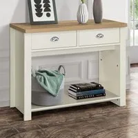 Highgate 2 Drawer Console Table - Cream, Oak
