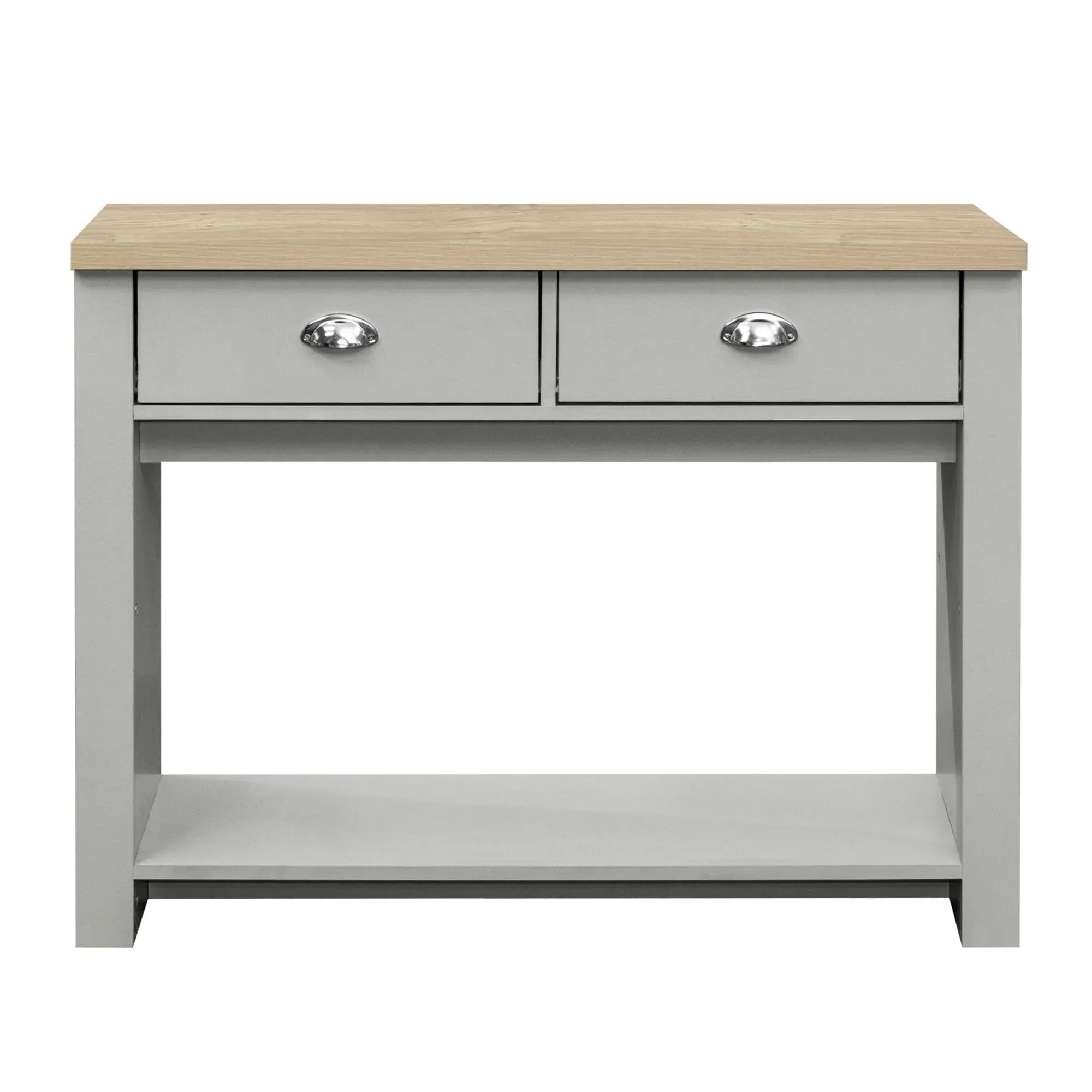 Highgate 2 Drawer Console Table - Grey, Oak