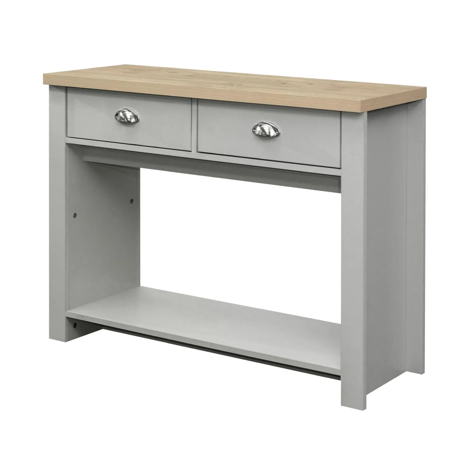 Highgate 2 Drawer Console Table - Grey, Oak