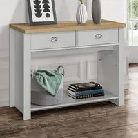 Highgate 2 Drawer Console Table - Grey, Oak
