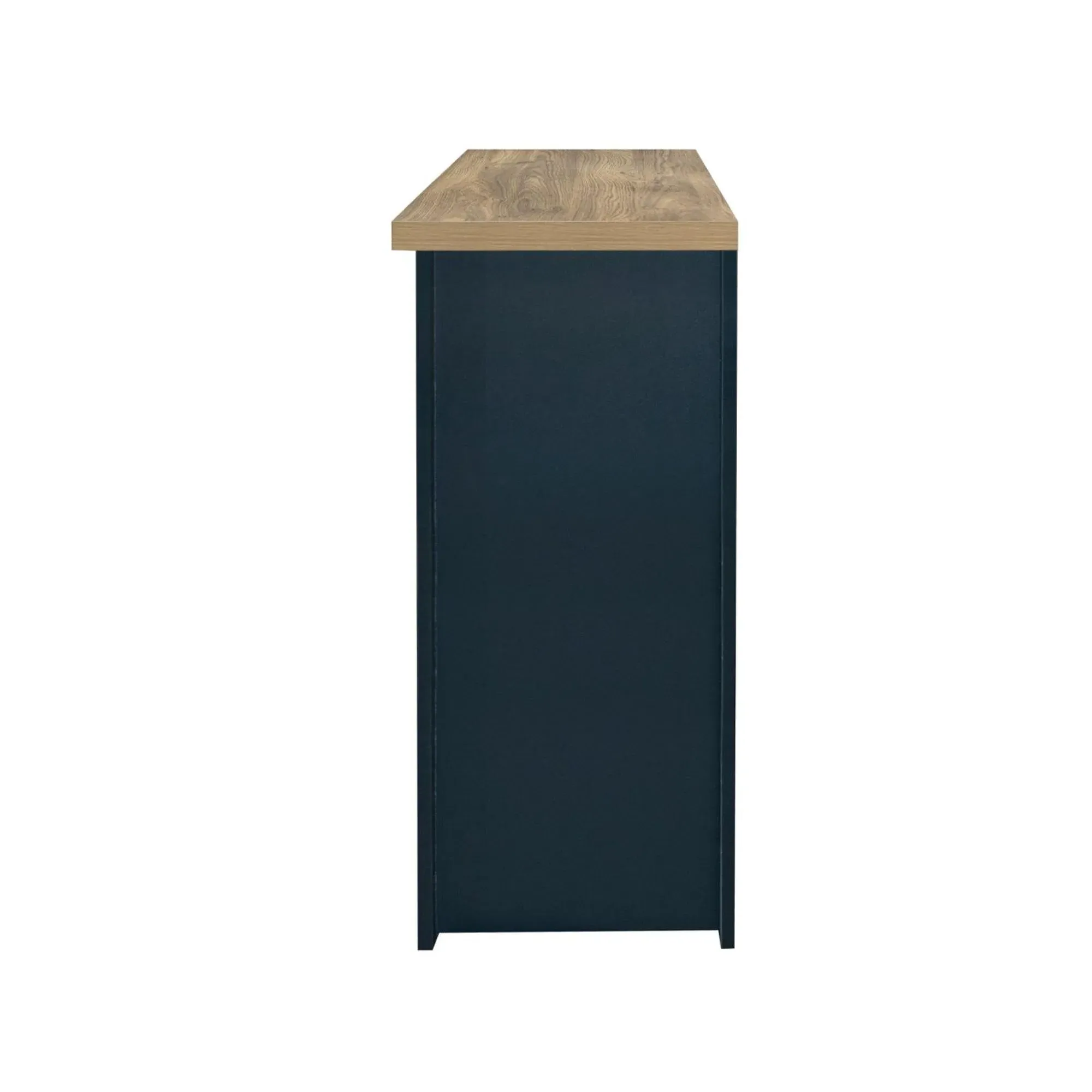 Highgate 2 Drawer Console Table - Navy Blue, Oak
