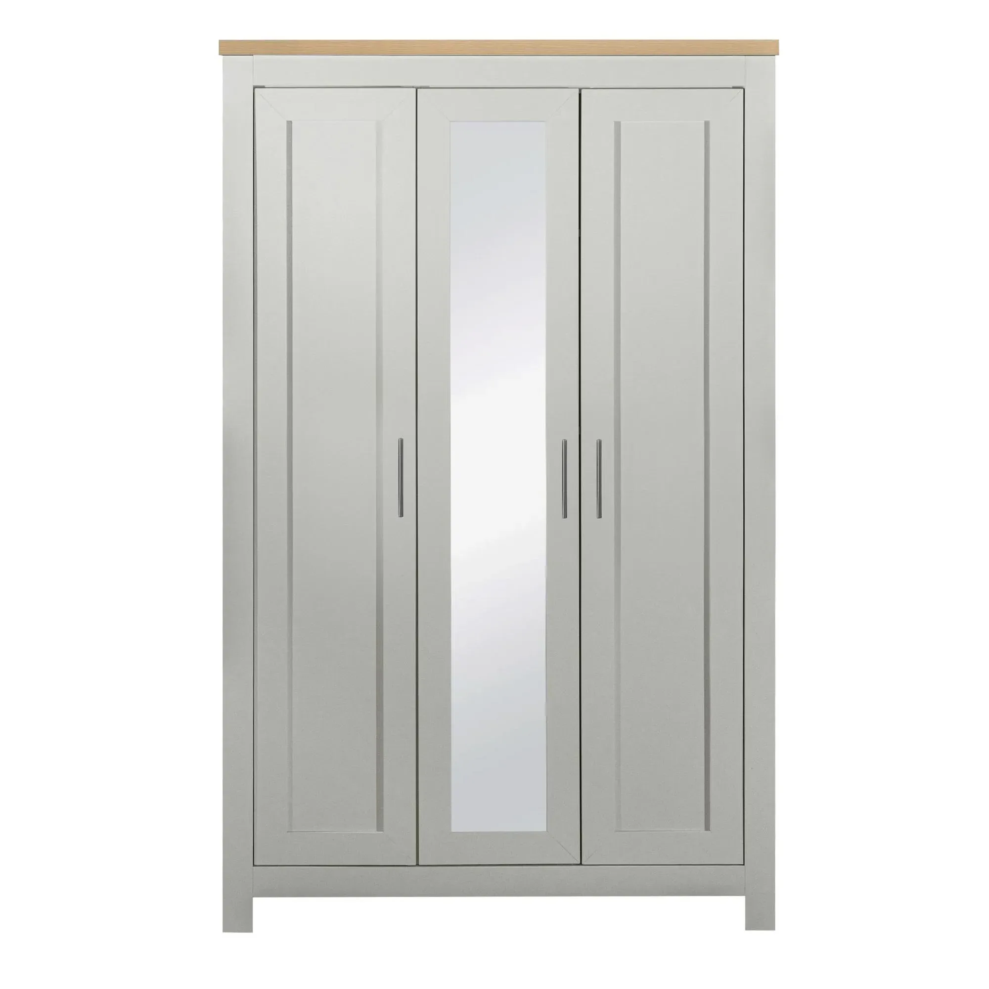 Highgate 3 Door Mirror Wardrobe - Grey, Oak