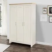 Highgate 3 Door Wardrobe - Cream, Oak