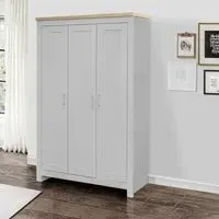 Highgate 3 Door Wardrobe - Grey, Oak
