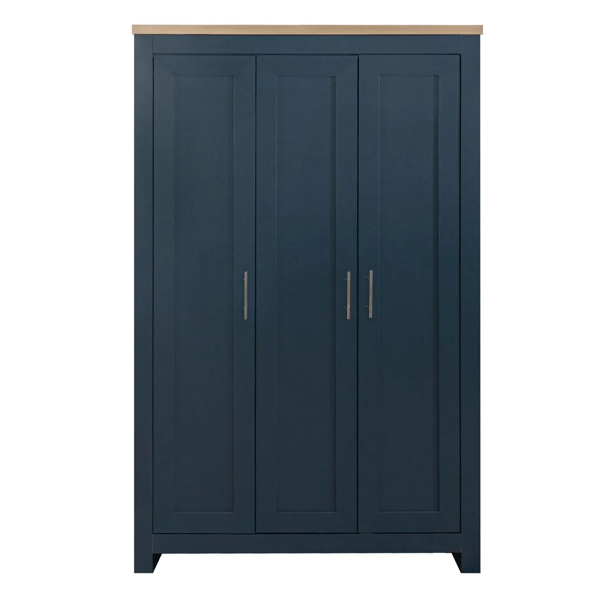 Highgate 3 Door Wardrobe - Navy Blue, Oak