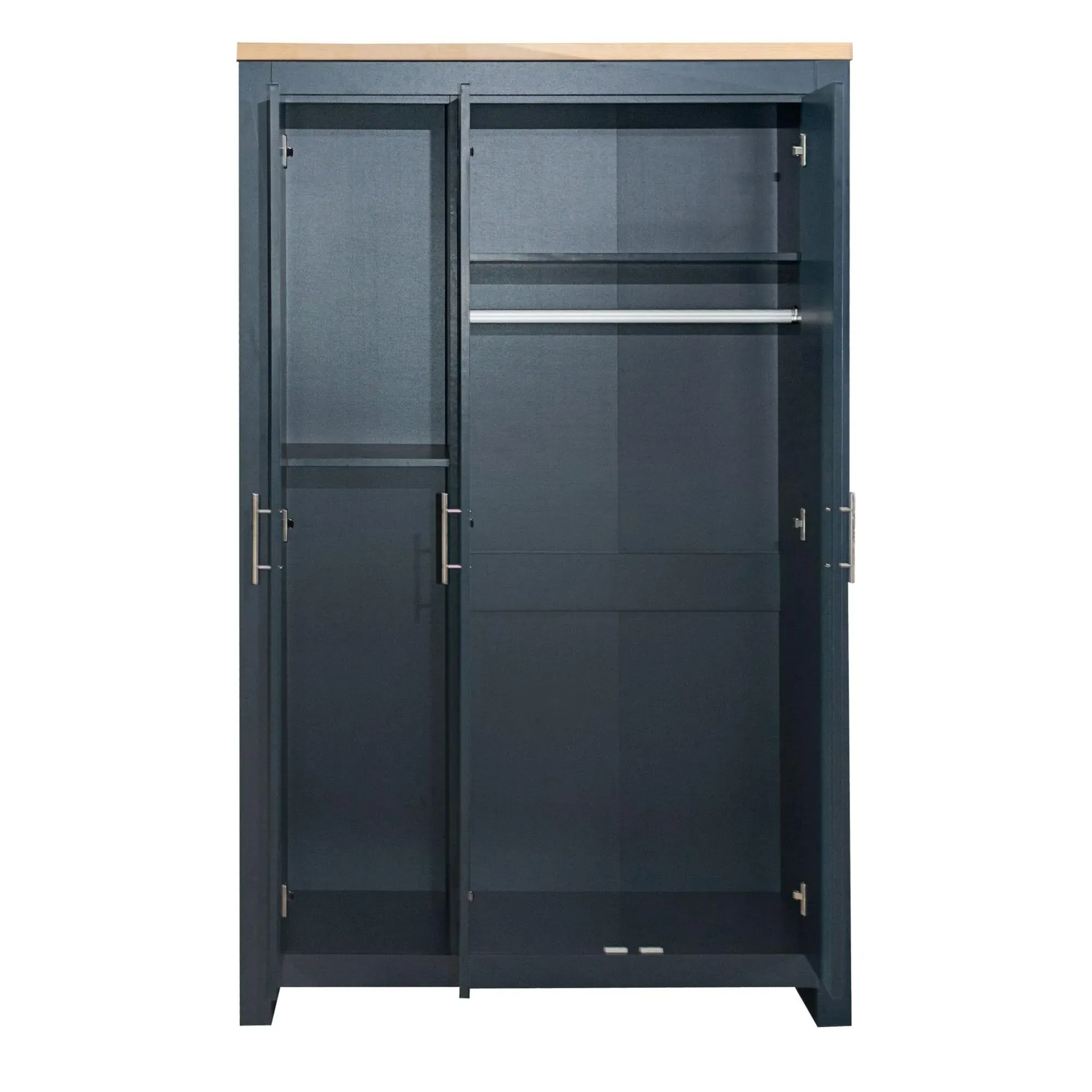 Highgate 3 Door Wardrobe - Navy Blue, Oak