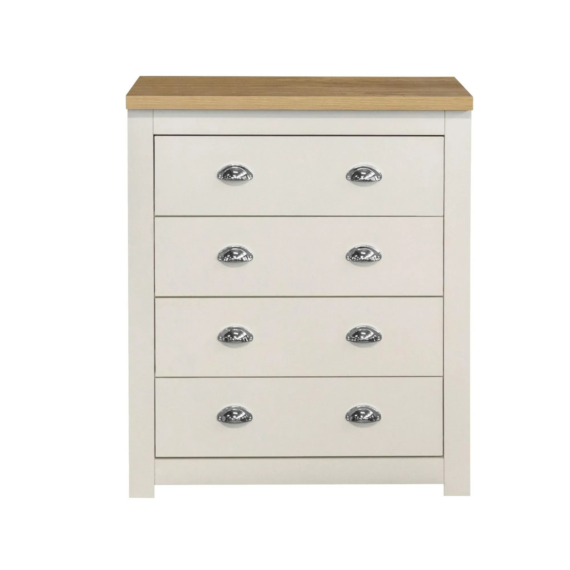 Highgate 4 Drawer Chest - Cream, Oak