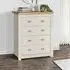 Highgate 4 Drawer Chest - Cream, Oak