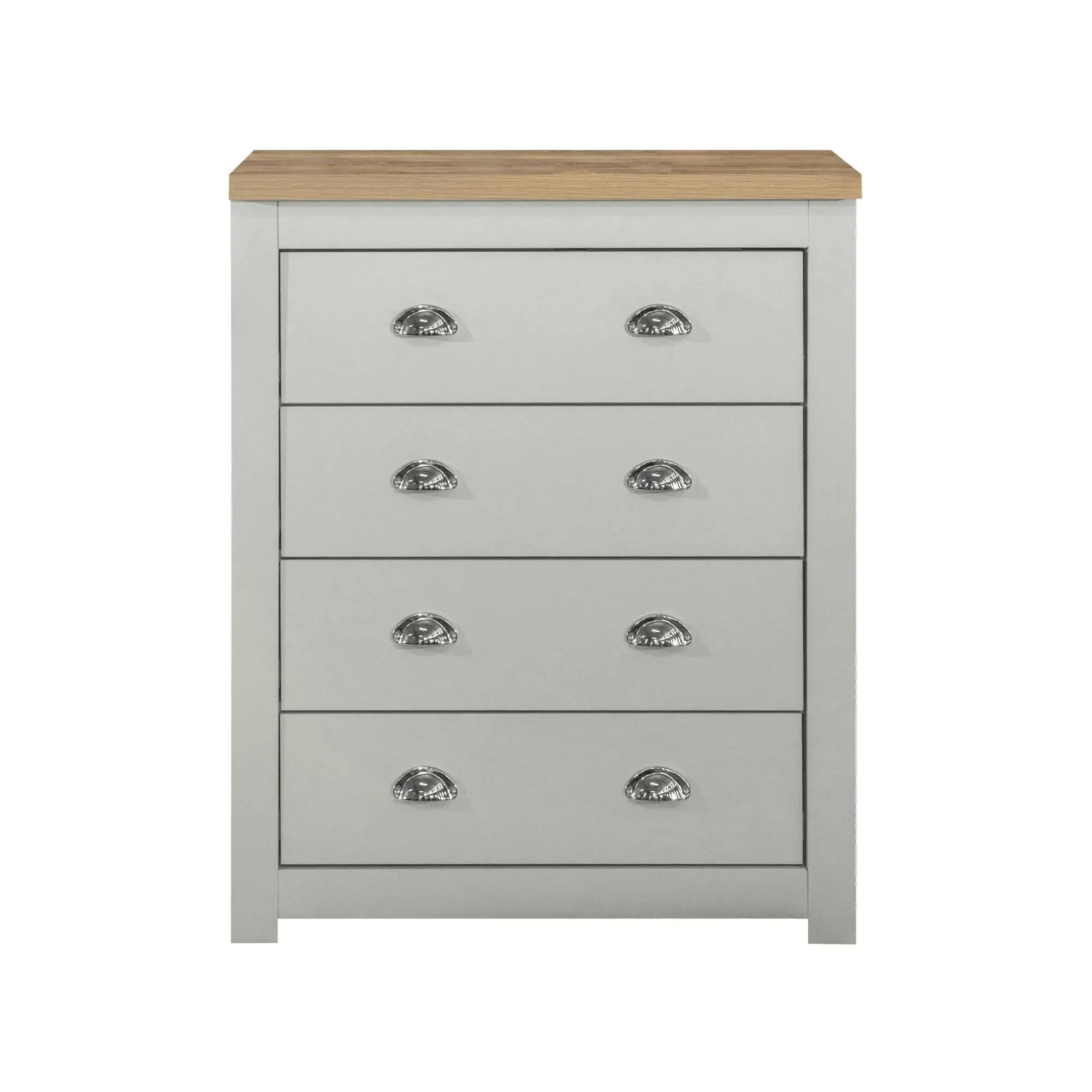 Highgate 4 Drawer Chest - Grey, Oak