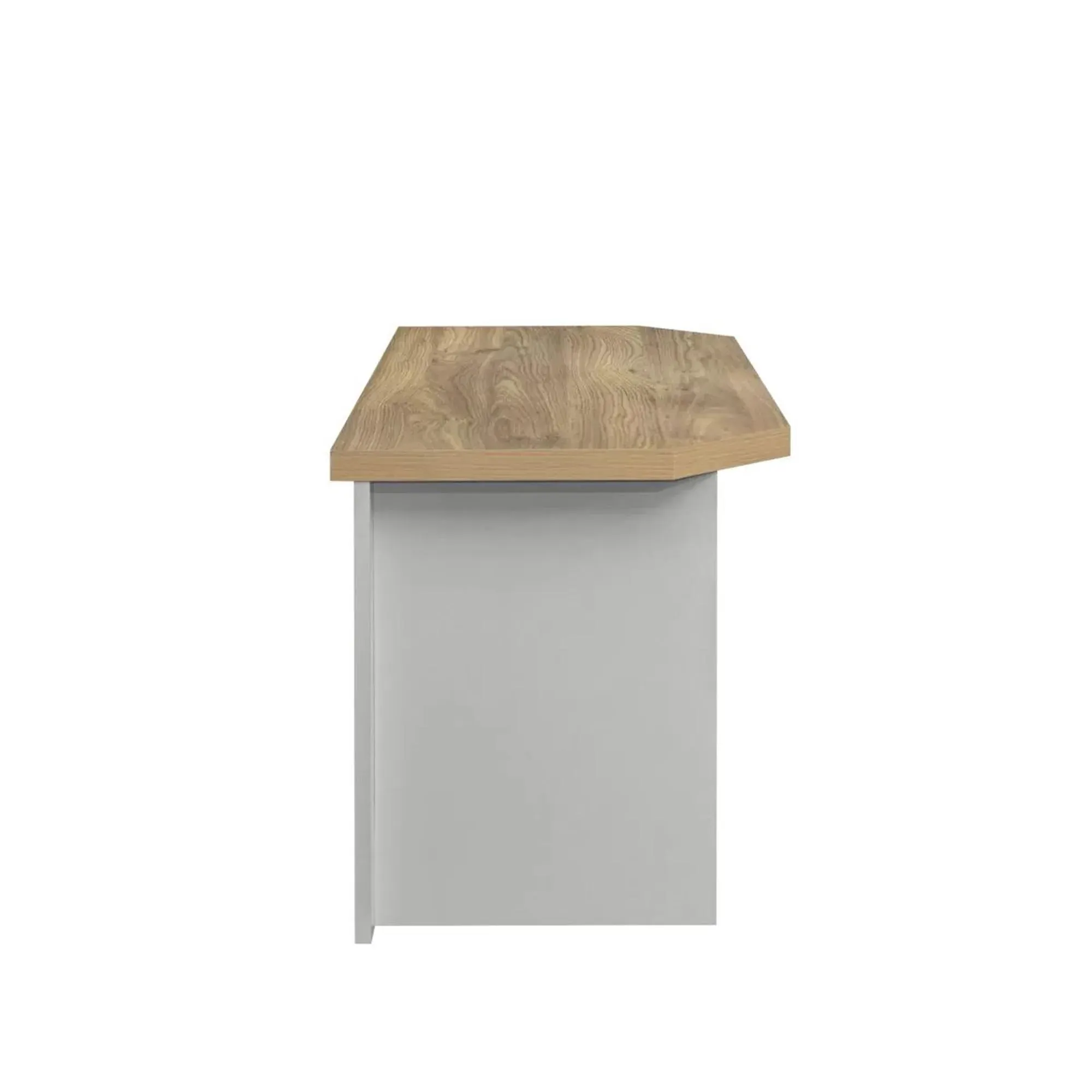 Highgate Corner TV Unit with 2 Drawers - Grey, Oak