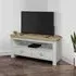 Highgate Corner TV Unit with 2 Drawers - Grey, Oak