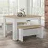 Highgate Dining Set with 2 Benches - Grey, Oak