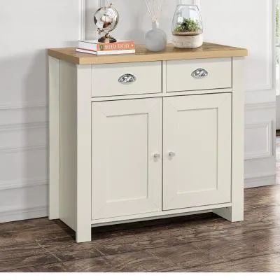 Highgate Small 2 Door Sideboard - Cream, Oak image