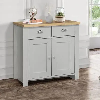 Highgate Small 2 Door Sideboard - Grey, Oak