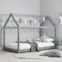 House Single Bed Frame - Grey, Wood