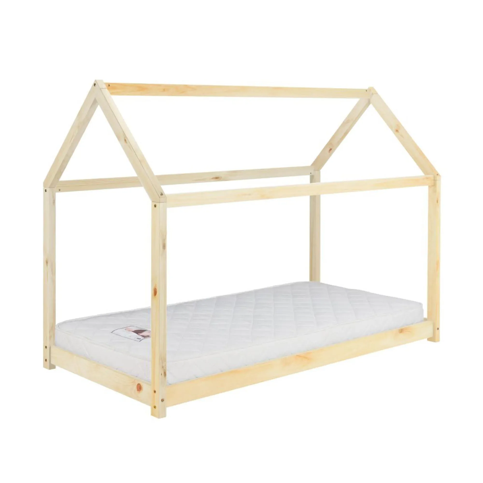 House Single Bed Frame - Pine, Wood