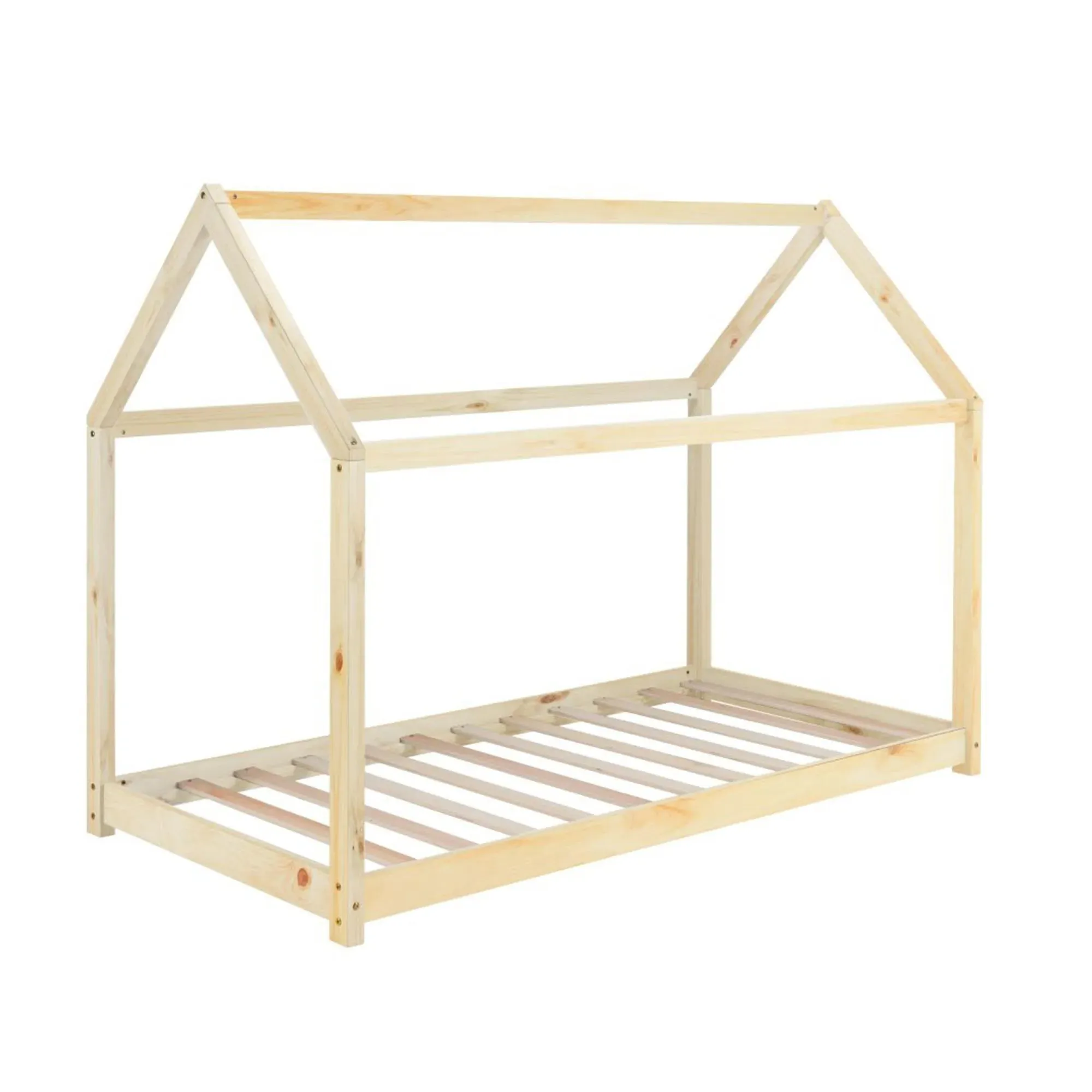 House Single Bed Frame - Pine, Wood