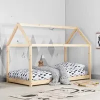 House Single Bed Frame - Pine, Wood