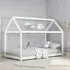 House Single Bed Frame - White, Wood
