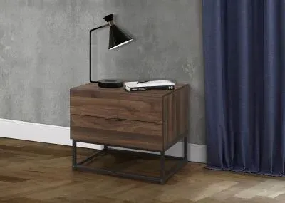 Houston 2 Drawer Bedside Cabinet - Walnut image