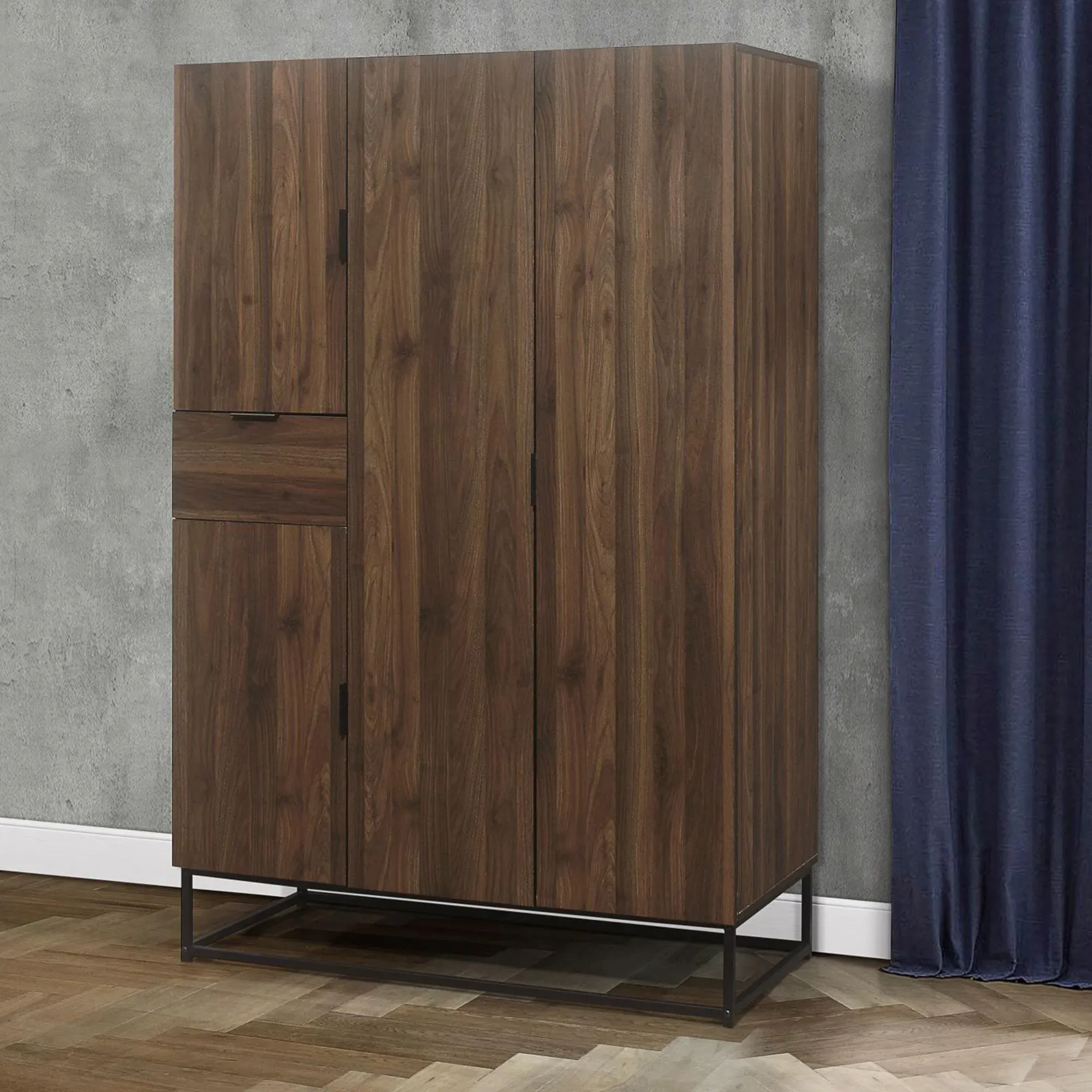 Houston 4 Door Wardrobe - Walnut
