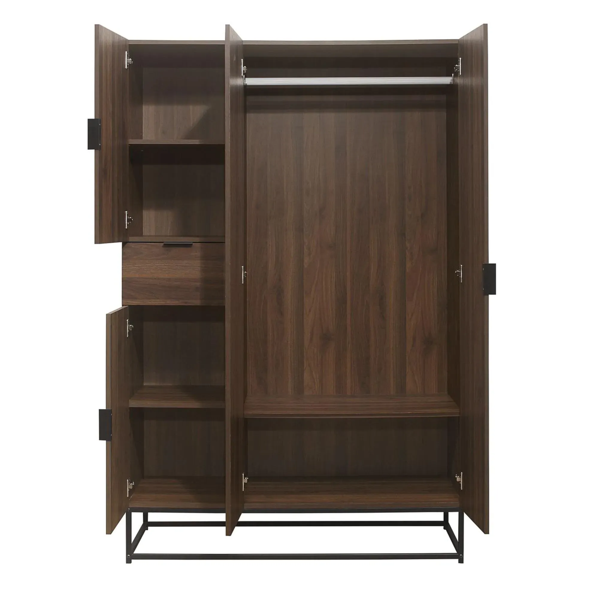 Houston 4 Door Wardrobe - Walnut
