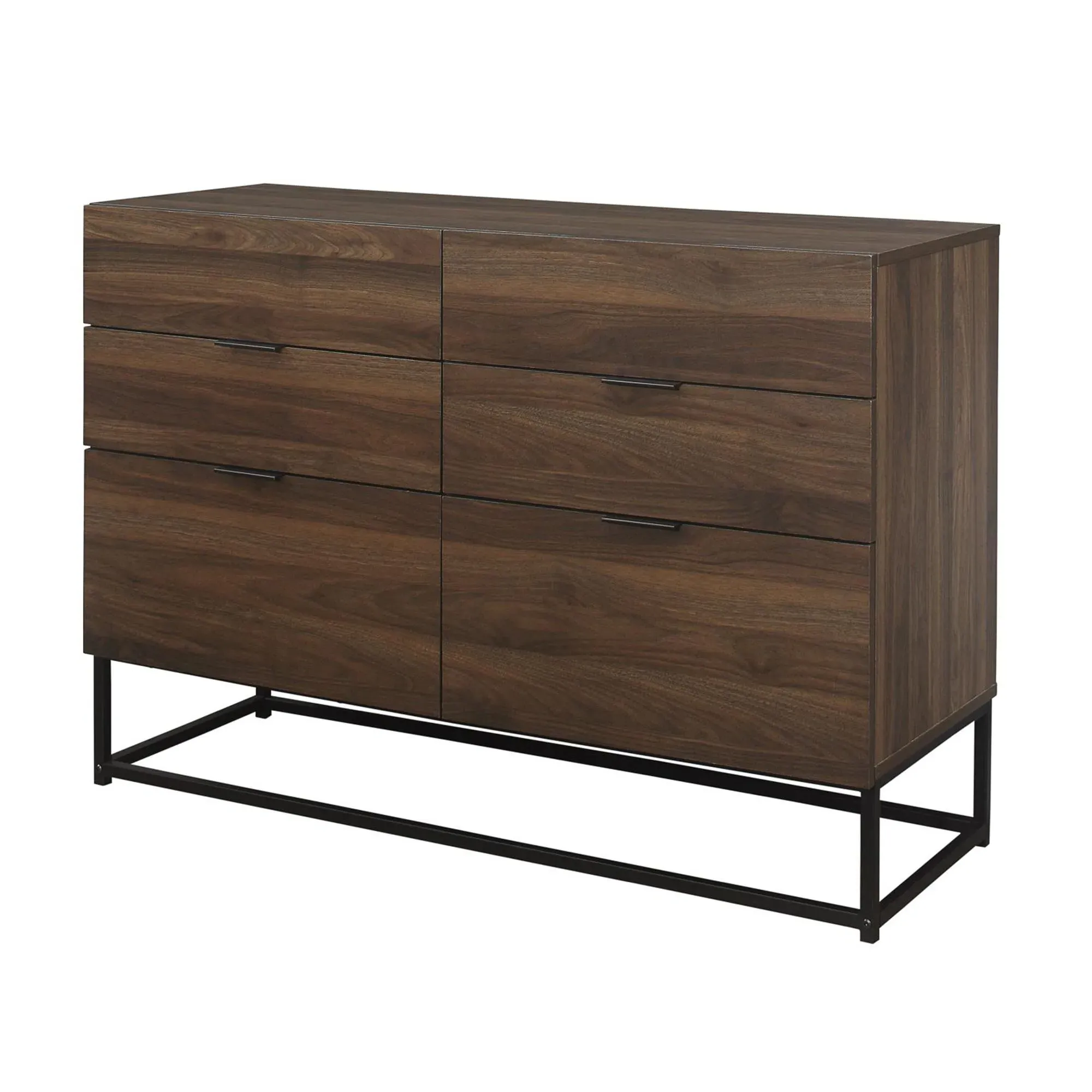 Houston 6 Drawer Wide Chest - Walnut