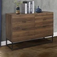 Houston 6 Drawer Wide Chest - Walnut