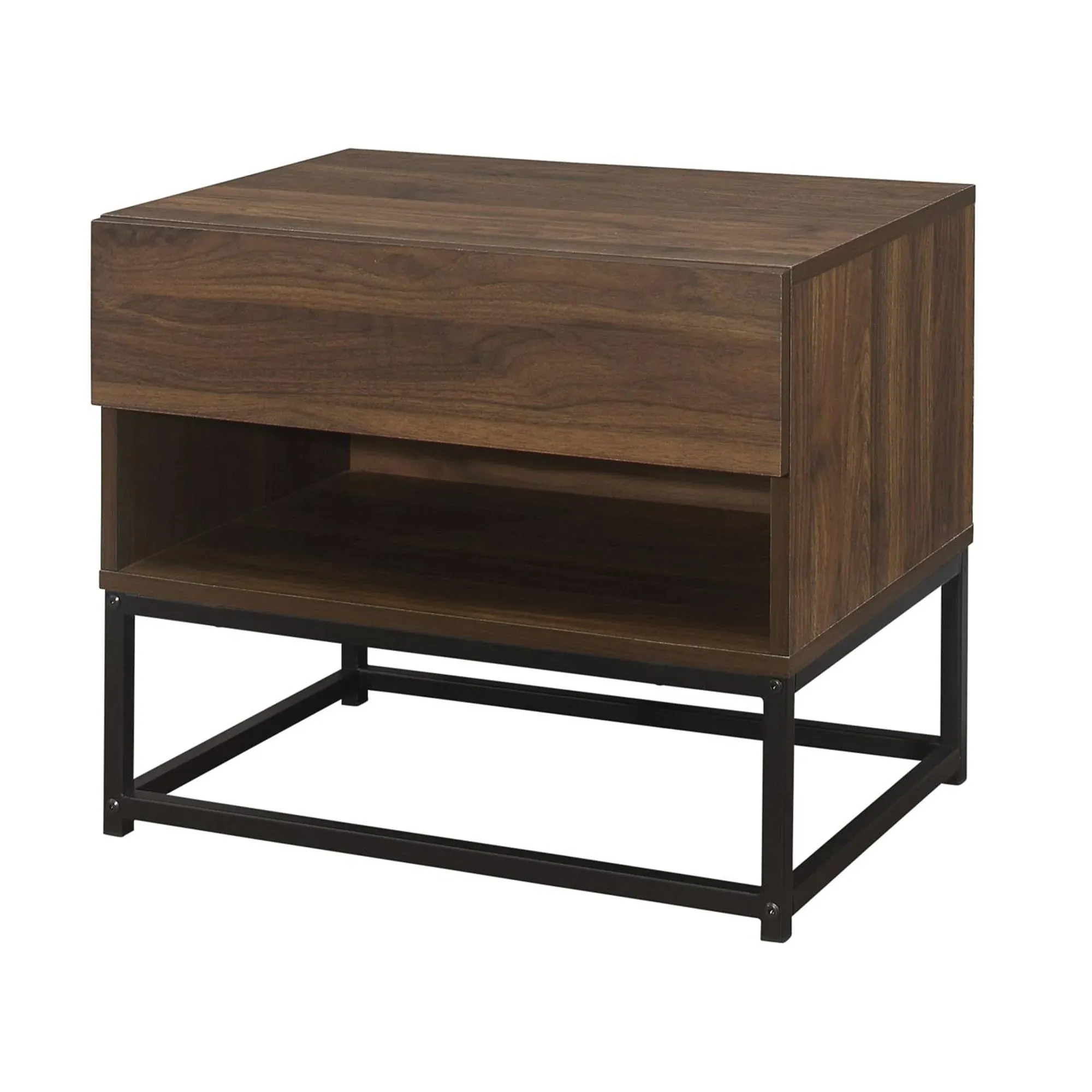 Houston Bedside Cabinet 1 Drawer - Walnut