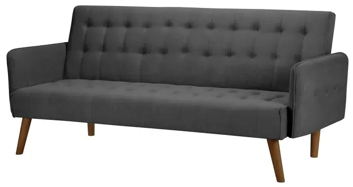 Hudson 3-Seater Sofa Bed - Charcoal, Fabric