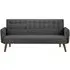 Hudson 3-Seater Sofa Bed - Charcoal, Fabric