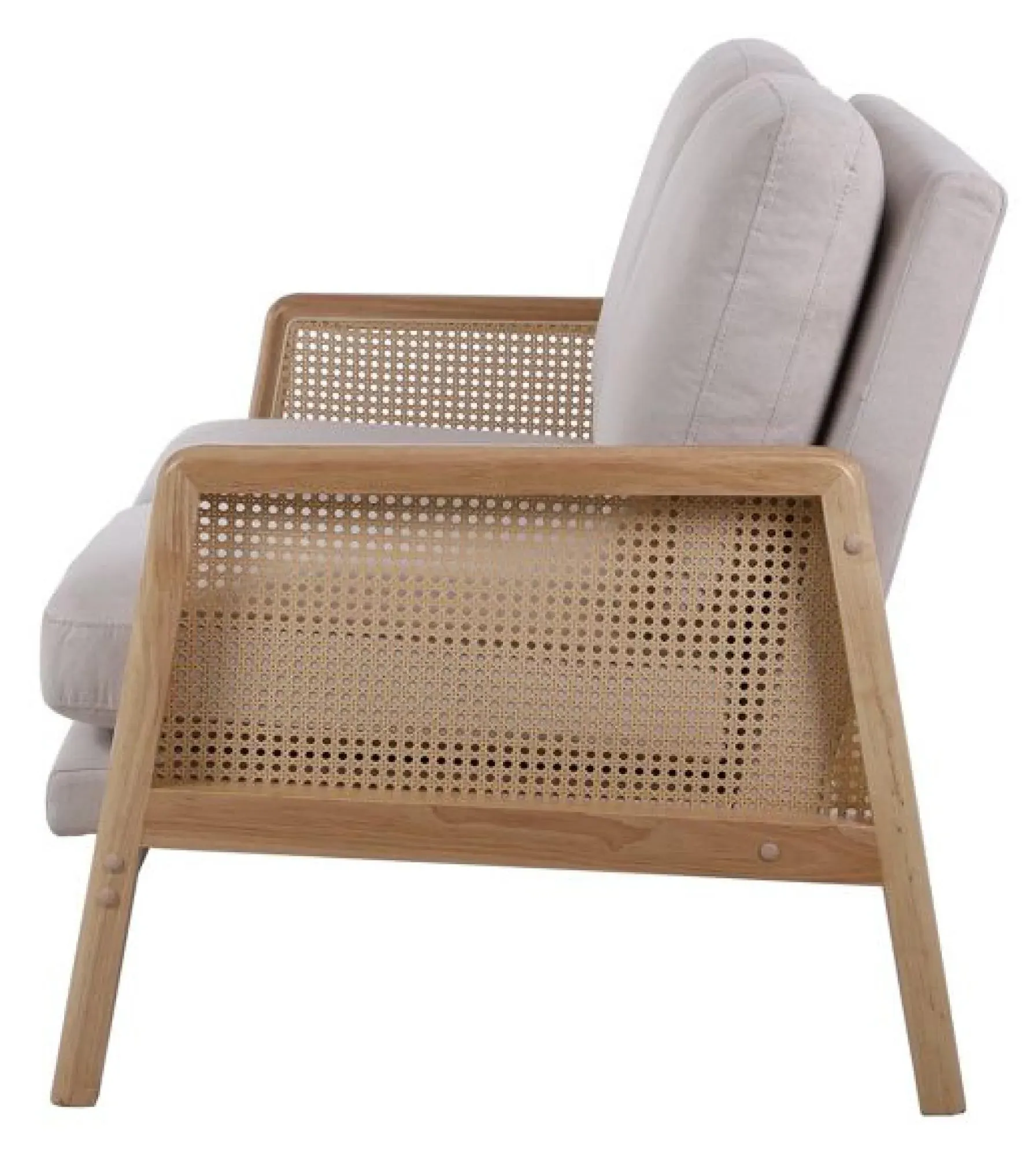 Ida 2-Seater Sofa - Cream, Fabric Rattan