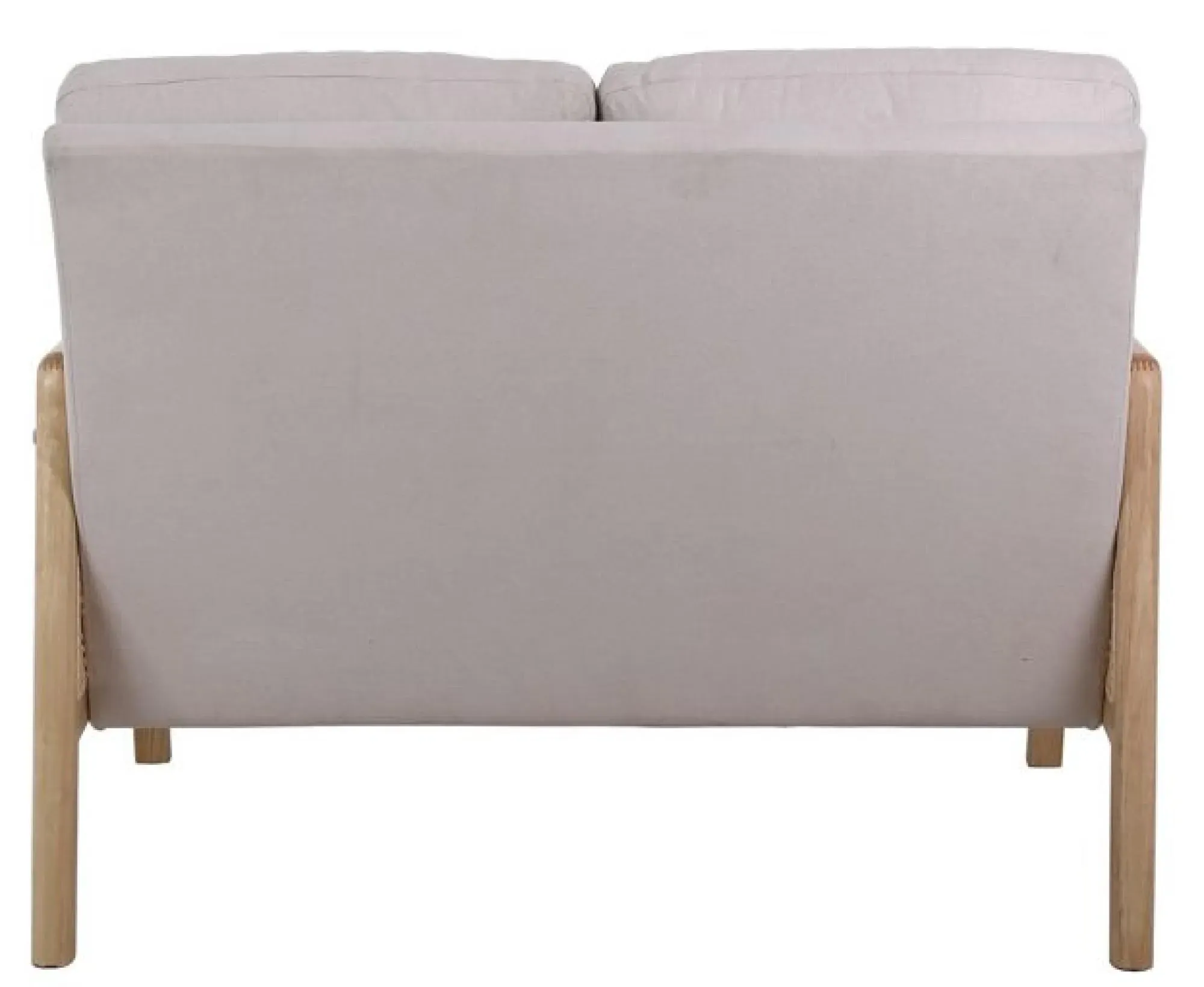 Ida 2-Seater Sofa - Cream, Fabric Rattan