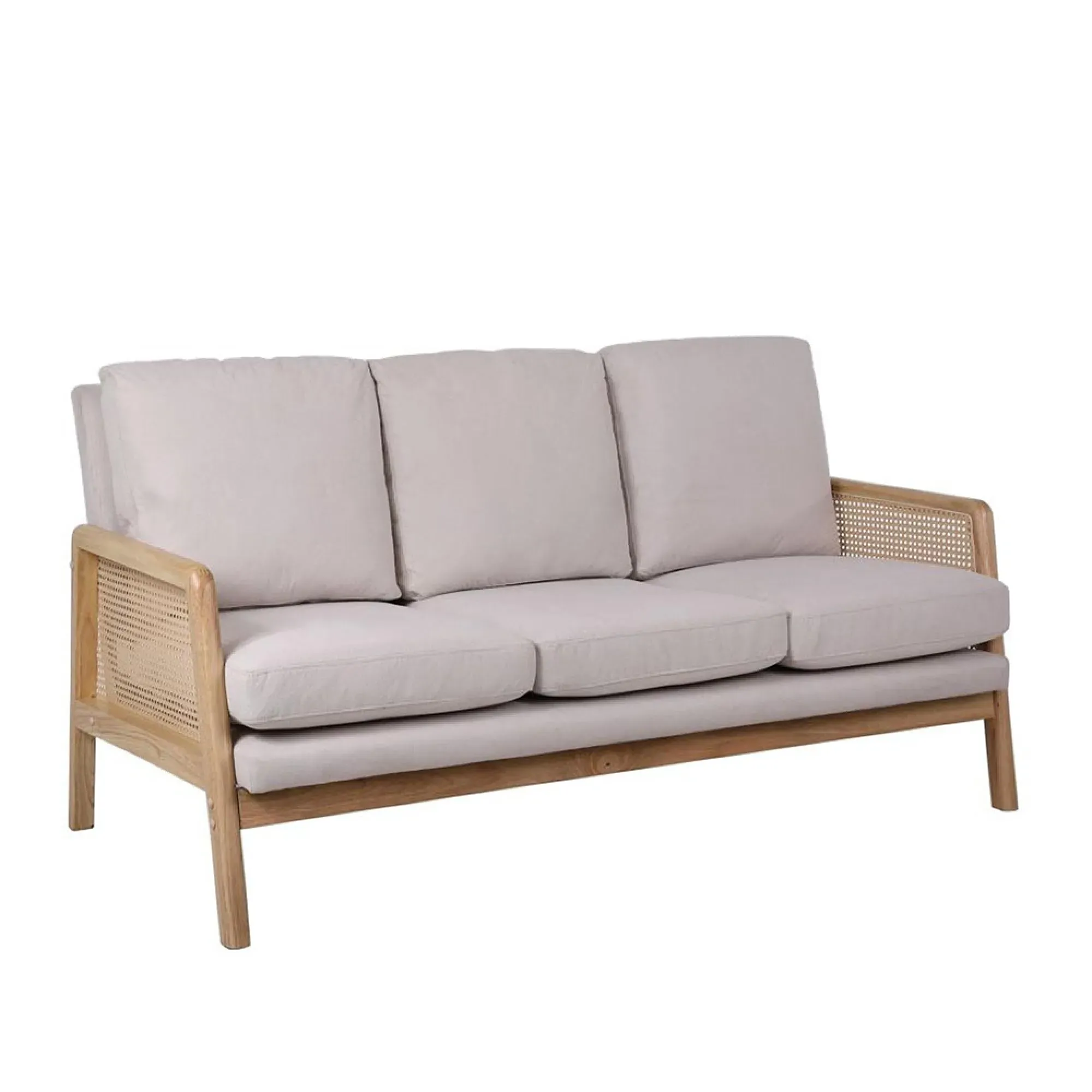 Ida 3-Seater Sofa - Cream, Rattan